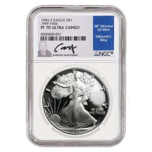 1986 Silver American Eagle Proof 70 Coin