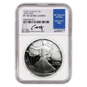 1990 Silver American Eagle Proof 70 Coin