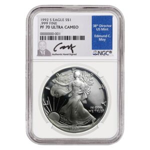 1992 Silver American Eagle Proof 70 Coin