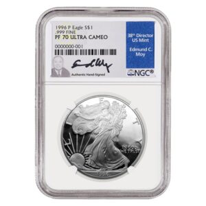 1996 Silver American Eagle Proof 70 Coin