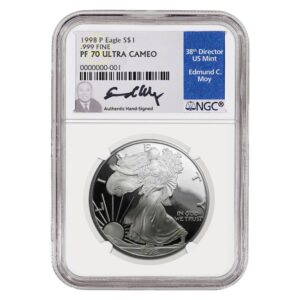 1998 Silver American Eagle Proof 70 Coin