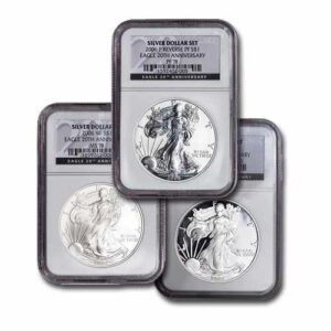 2006 20th Anniversary Silver American Eagle 3-Coin Set (70)