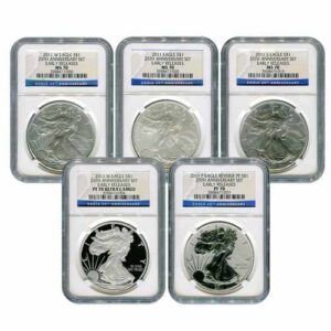 2011 Anniversary Silver Eagle set MS/PF70