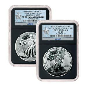 2013 American Eagle West Point Two-Coin Silver Set NGC SP70 / REV PF70