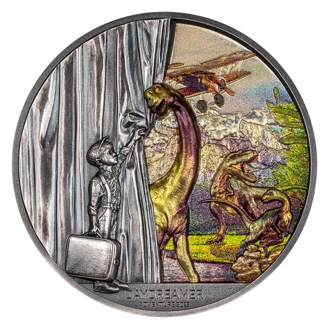 2023 2oz Silver Daydreamer Adventure Ultra High Relief Antique Finish Coin