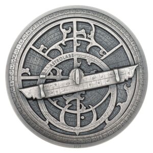 2023 2oz Silver Historic Instruments Astrolabe Ultra High Relief Antique Finish Coin