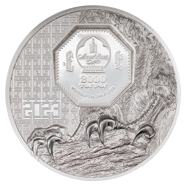 2023 3oz Silver Mongolian Falcon Ultra High Relief Proof Coin