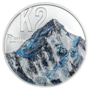 2024 2oz Silver K2 Peak Partial Colored Proof Coin