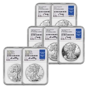 Silver American Eagle 7-Coin PF70 Set (2020 - 2021)